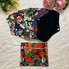 Regular Flow - Juego de almohadillas menstruales de tela de uso diario para mujer, incluye 1 mini bolsa húmeda y 6 almohadillas menstruales de flujo regular para mamá, servilletas sanitarias de tela