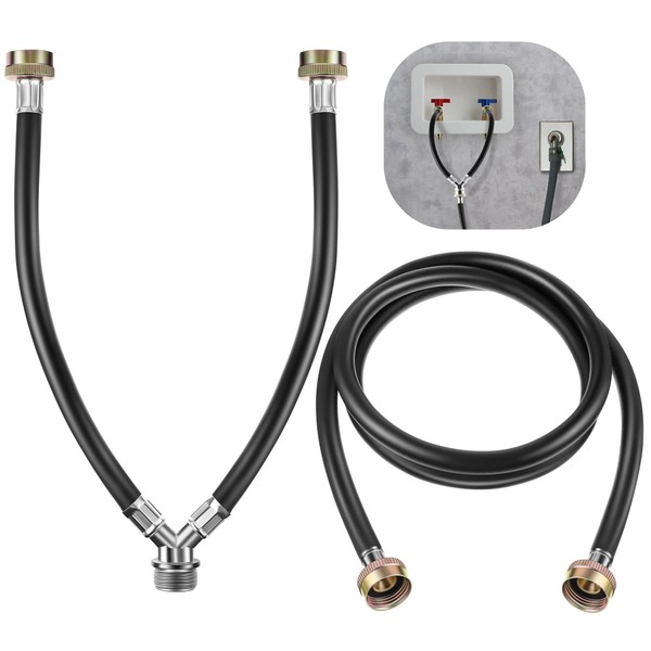 Dreyoo Rubber Y Mixer Hose Connector and Washing Machine Hose,