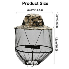 xnnmzhao Mosquito Head Net Hat, Mosquito Net Hat Beekeeper Hat Head Hat Face Protection Outdoor Fishing Equipment Foldable for Outdoor Fishing Hiking Gardening, Camouflage