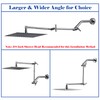 Chrome Shower Arm Extension - 13'' Adjustable Height & Range,