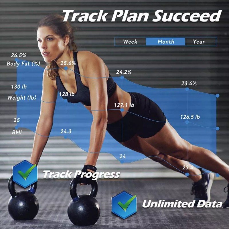 Wellue Rechargeable Large Display Weight Scale Body Scale Bathroom Scale