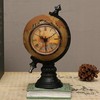 Globe Clock Decorative Desk Ornament Resin World Map Clock with
