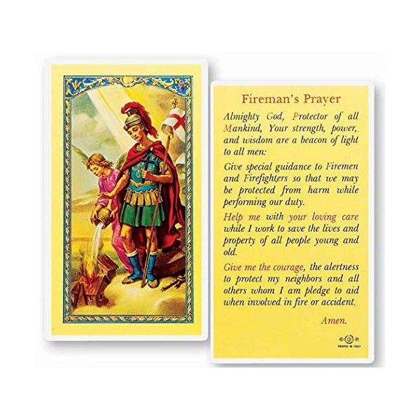 Saint Florian Firefighter's Prayer Laminated Holy Cards (Set of 5)