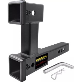 KAIRAY Adjustable Dual Trailer Hitch Extension Bar For Bike Racks And Cargo Carriers