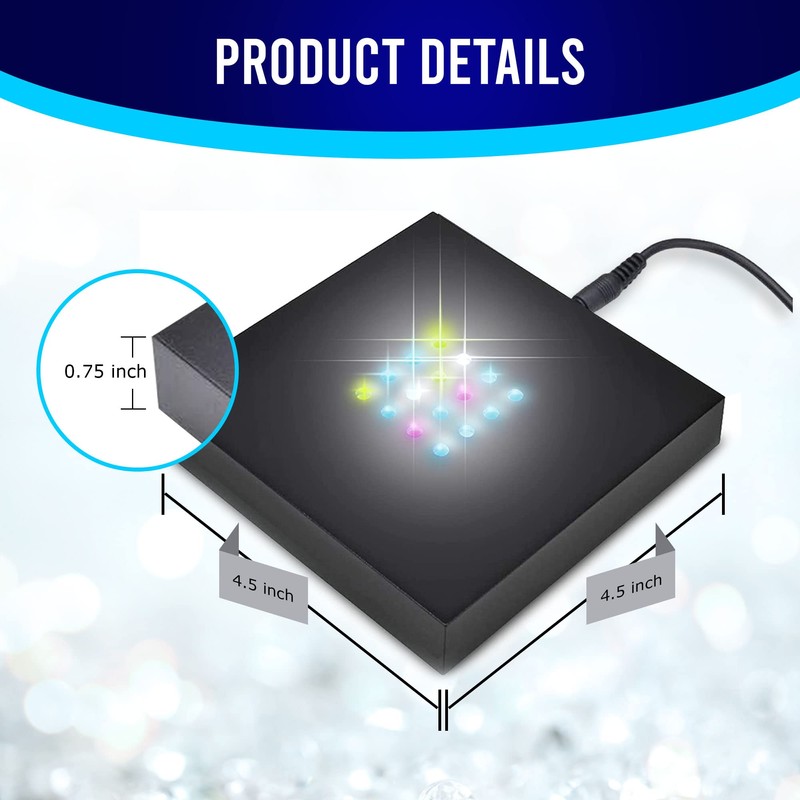 ASENTE 16 LED Multi-Color Light Stand Base- Lighted Acrylic Display,