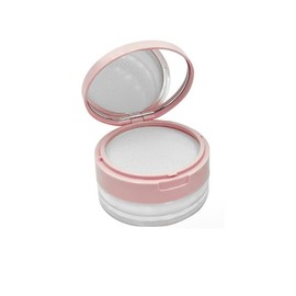 Duehut Loose Powder Cocntainer No Leaks Empty Reusable Plastic Loose Powder Compact Container Makeup Powder Case with Sponge Powder Puff,Elasticated Net Sifter and Pink Threaded Screw Lid