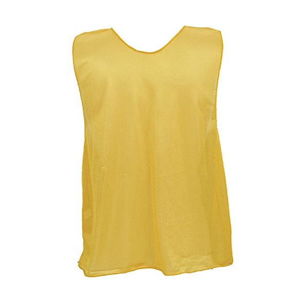 Champion Sports Solid Mesh Adult Practice Vest, Yellow (Pack of 12)