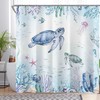 Luminora Underwater Sea Turtles Shower Curtain for Bathroom Blue Ocean