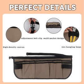Klmnop Window Tint Tools Apron, Tool Pouch Waist Bag with Adjustable Belt, Waterproof Oxford Multi-Pocket for Vinyl Wrap(Khaki)