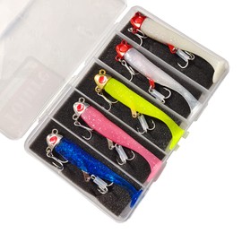 Tolure Jig Head Soft Lures 18g Plastic Fishing Lures with Sharp Hooks Soft Lures Saltwater Freshwater Fishing Jig Head 5pcs/set
