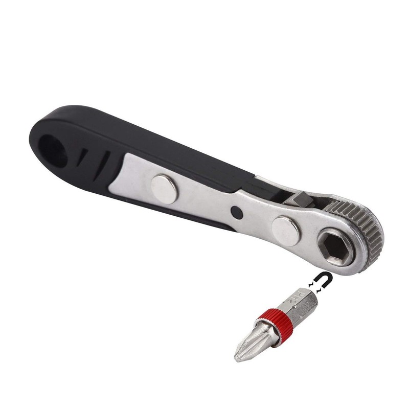 DerBlue 19pcs S2 Micro Ratchet Wrench Screwdriver Bit Set with