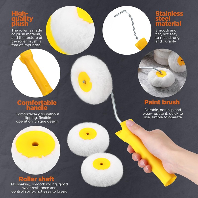 Leumoi 10 Pieces Corner Paint Roller Kit Including Drywall Corner