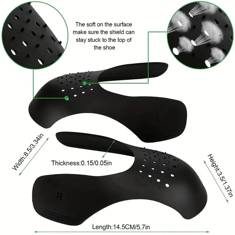 Boolavard 4 Pcs Anti-Crease Shoe Protectors - Plastic Sneaker Crease