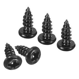 TA-VIGOR 100Pcs Self Tapping Screws, M3 Phillips Pan Head Screw, 8mm Round Head Tapping Screws, Stainless Steel Machine Wood Fasteners Bolts for Wood, Drywall, Furniture, Repairing, Black