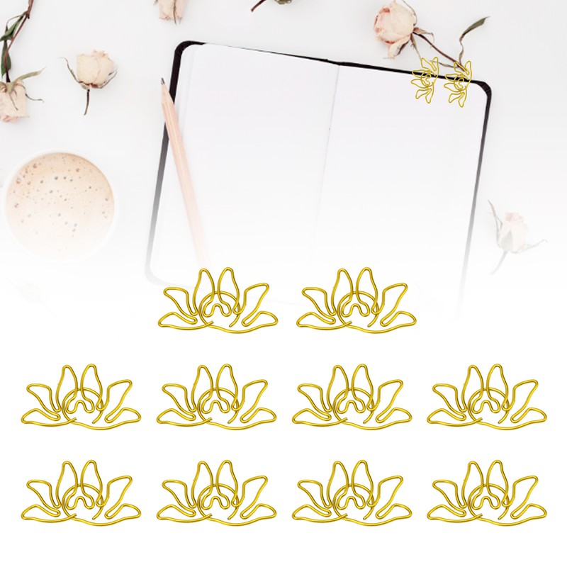 100pcs Shaped Paper Clips Flower Shape Metal Portable Office Clips