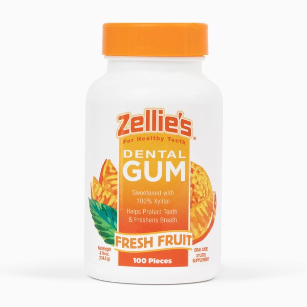 Zellies Fresh Fruit Gum, 100 Count Jar