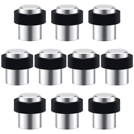 Paquete de 10 topes de puerta cilíndricos de acero inoxidable 4,6 cm