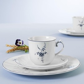 Villeroy und Boch Vieux Luxembourg Kaffeetasse, 120 ml, Höhe: 6,8 cm, Premium Porzellan, Weiß/Blau