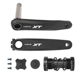 HAIKS Complete Mountain Bike Crankset 170mm with Bottom Bracket - Hollow Forged 6061 Alloy Crank Arms + 24mm Chromoly Spindle for BSA24/BB92/PF30/BB30/T47 (No Chainring)