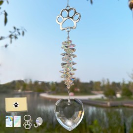 HOOHONOR Pet Memorial Suncatcher, Dog Memorial Gifts, Pet Loss, Pet Sympathy, Thoughtful Dogs and Cats Remembrance, Bereavement Gifts