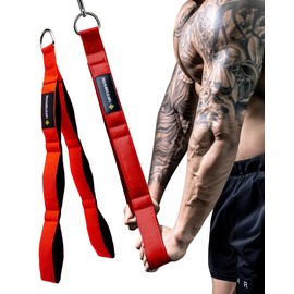 MANUEKLEAR Tricep Rope Cable Attachment Handles, Greater Range of Motion, Tricep Pull Down Rope for Push Downs, Crunches, Facepulls for Professional Gym (Red)