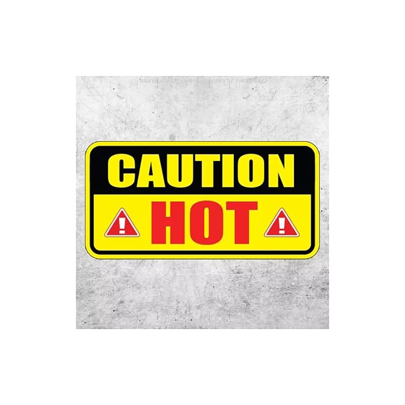 2Pack Caution Hot Decal Self Adhesive Sticker for ‌Car Machine