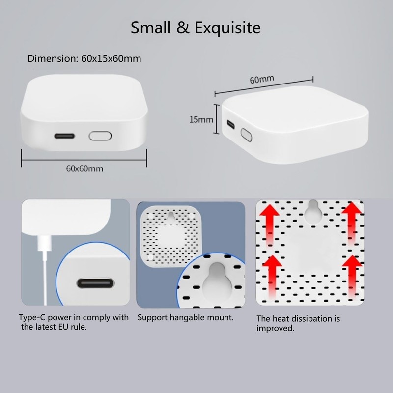 Tuya Smart Multi-Mode Gateway, Zigbee 3.0, Bluetooth Mesh, Smart Wireless