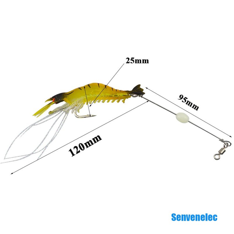 Senvenelec 5pcs Artificial Shrimp Bionic Shrimp Lures Soft Fishing Lures