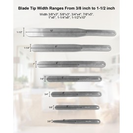 7 Pcs Flexible Multipurpose Caulking Spatula, Stainless Steel Caulk Tool Set Caulking Utility Tip Widths 3/8" to 1-1/2" for Wall Floor Window Door Frame