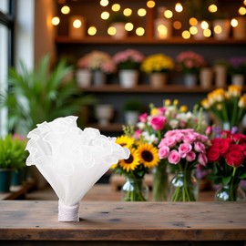 Pxiryanlow White 4.3 Yards Flower Wrapping Mesh Paper Bouquet Floral Packaging Paper Florist Bouquet Wraps Flower Floral Picks Shop Supplies Tapes Arranging