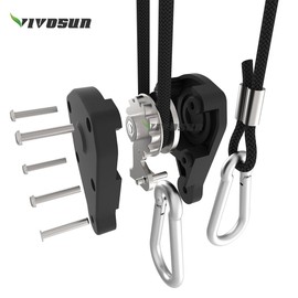 VIVOSUN - 6 Pairs 1/8 inch Adjustable Heavy Duty Rope Hanger - Reinforced Metal Internal Gears Ratchets, Loose-Proof Design, 8-ft Long & 150lbs Weight Capacity (Upgraded Version)