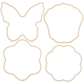 Hand Fan Hoop 4pcs Hand Fan Making Frame DIY Handheld Fan Hoop Butterfly Crown Flower Plum Blossoms Shape Wreath Hoop DIY Crafts Material Wreath Ring