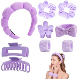 Set de Accesorios para el Cabello Mujer, 9 Piezas Diadema de Tela Suave, Ligas Scrunchies, Pinzas y Clips para Cabello, Kit de Accesorios Femeninos pa