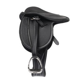 LeMieux Toy Pony Saddle - Black - Fine Grain Leather - Suitable for Ages 8 Years +