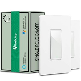 Smart Switch by MartinJerry | Compatible with Alexa, Smart Home Devices Works with Google Home, No Hub Required, Easy Installation and App Control as Smart Switch On/Off/Timing (2 Pack)