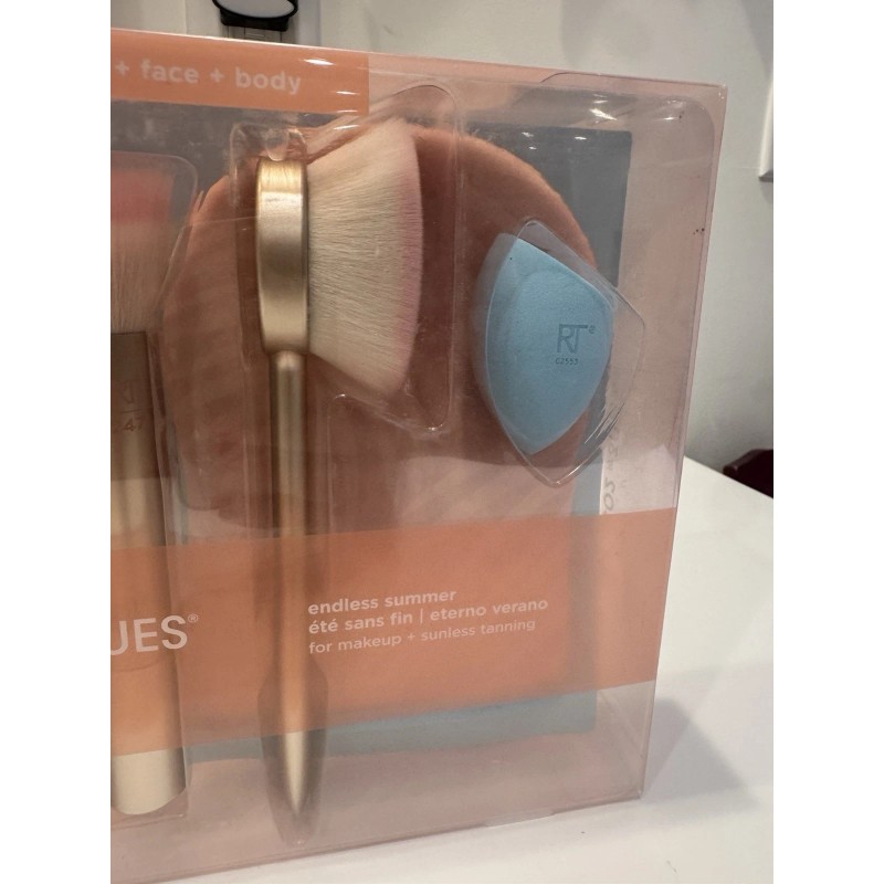 Real Techniques 6pc Endless Summer Makeup Brush Set NIB ~Sponge~Tannin