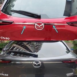 CYAuto New Chrome Exterior Rear Tail Door Trunk Wing Molding Crossbar Cover Trims for Mazda CX-30 CX30 DM 2020 2021 2022 2023 (Chrome)