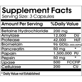 Multi-Enzyme Complex Vegetarian // 200 Capsules // Pure // by PureControl Supplements