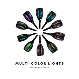 SOLISORA LED Solar Torch Lights, Color Changing, Decorative Garden Lights, Outdoor Lights, Walk Path Lights