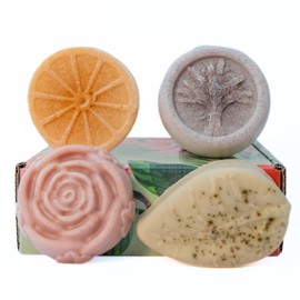 LU'HANNA LU'HANNA Handmade All-Natural Castile Soap w/Essential Oils & Organic Clays, Rose, Lavender, Citrus, Tea Tree Eucalyptus, (Pack of 4, 3.5 oz each)