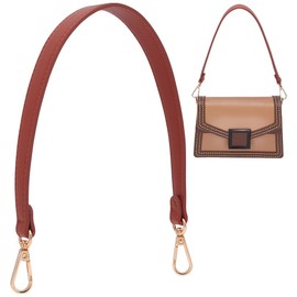 UNICRAFTALE Brown Short Handbag Handle Strap PU Leather Purse Bag Strap with Metal Swivel Clasps 19 Inch Shoulder Bag Handle Strap Purse Replacement Accessories for DIY Wallet Tote Shoulder Bag