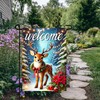BlissYard Welcome Merry Christmas Garden Flag Deer Flag Winter Garden