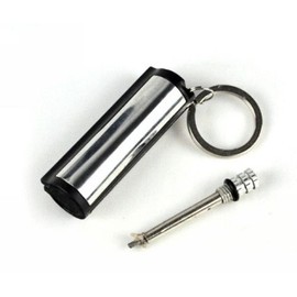 Yeahgoshopping Survival Camping Hiking Emergency Fire Starter Flint Match Lighter Keychain - Black