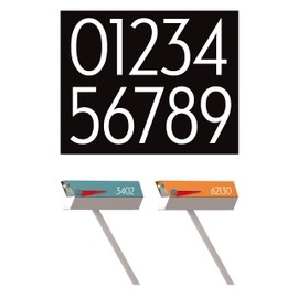 modbox USA Modern Mailbox Numbers, Custom Cut to Order, Set of 2 (White)