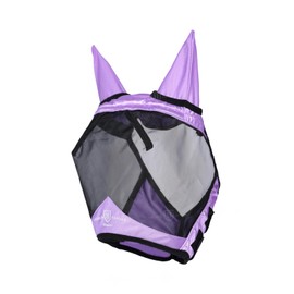 Harrison Howard Pro Luminous Horse Half Face Fly Mask Large Eye Space with Ears UV Protection for Horse Gentle Lavendar M