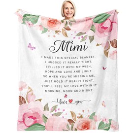 SIKLTY Mimi Gifts for Grandma Throw Blanket 60" x 50" - Gifts for Mimi from Grandkids - Best Mimi Gifts from Grandchildren - Mimi Birthday Gifts - Mimi Blanket from Granddaughter