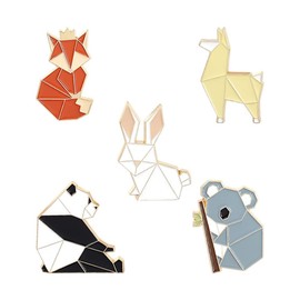 Haskoss 5 PCS Animal Enamel Pins Set Cartoon Panda Koala Alpaca Lapel Pin Brooches Badges for Backpacks Jackets