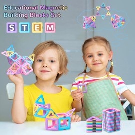 Dcsioike Magnetic Tiles Building Blocks Toys Gifts for 3 4 5 6 7+ Year Old Boys Girls, Kids Learning Development Construction Set, Christmas Birthday Gift Age 3-8 Toddlers, 36 pcs Set (Multicolored)