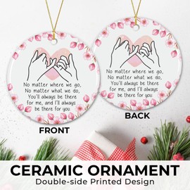 NewEleven Birthday Gifts for Women, for Women, Friendship Gift for Women, Best Friend, Bestie, BFF, Soul Sister Gifts for Women - Gifts for Her, Sister - Ceramic Christmas Ornaments