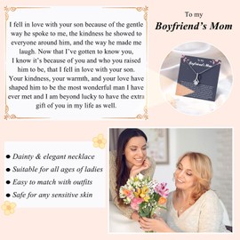 UPROMI To My Boyfriends Mom Gift, Mothers Day Gifts for Boyfriends Mom Necklace Birthday Christmas Gifts for Boyfriends Bf Mom Mother Jewelry